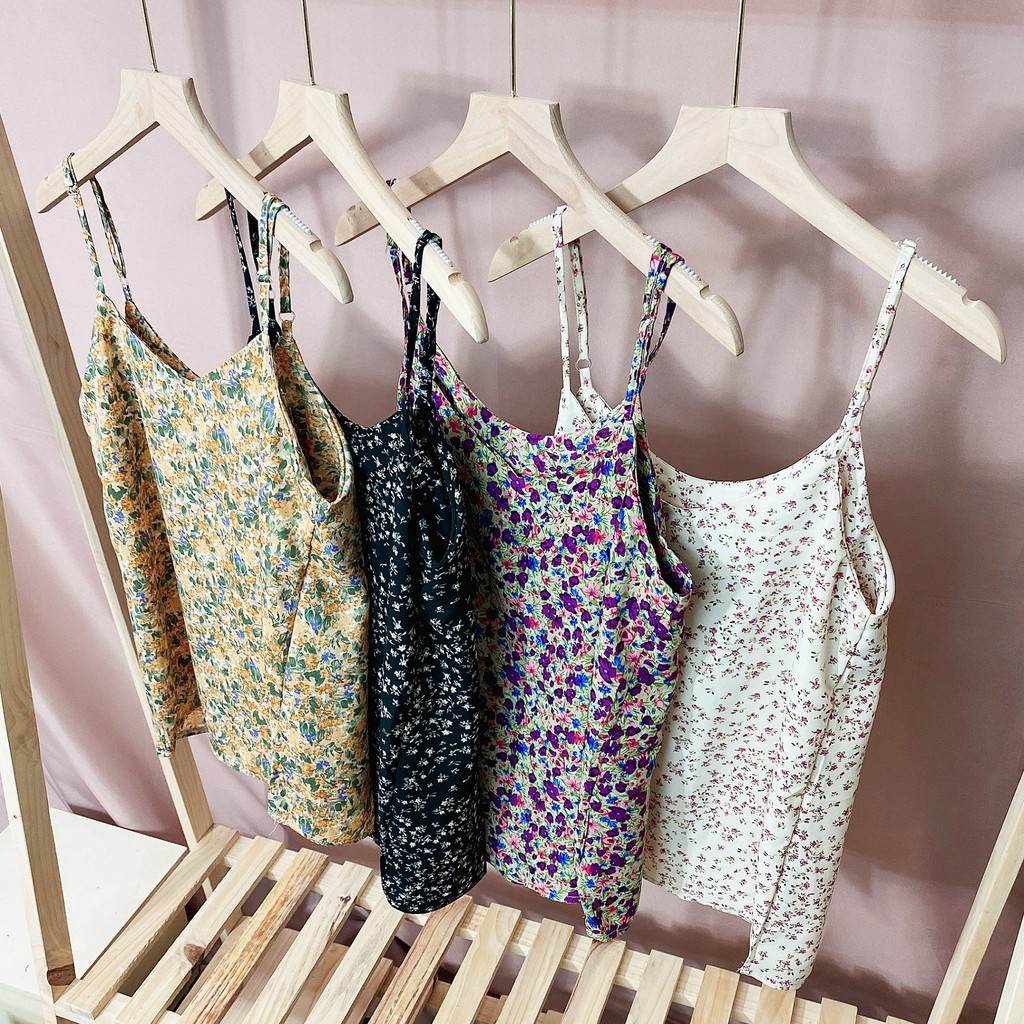 [Mã FAMAYWA giảm 10K đơn 50K] Áo 2 dây vintage - Áo hai dây hoa nhí chất voan Nhật - Áo hai dây nhiều màu HD09 | BigBuy360 - bigbuy360.vn