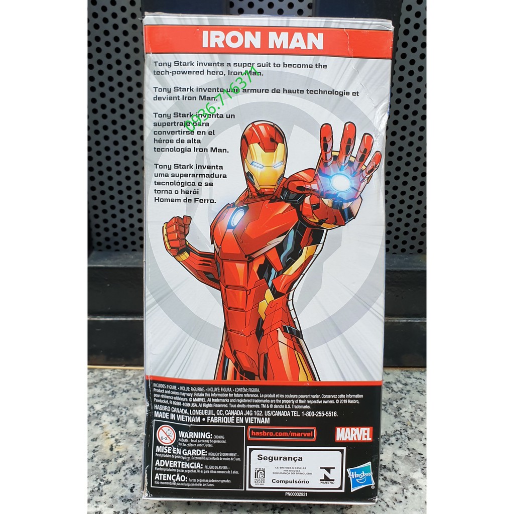 Mô hình  nhân vật Iron man size lớn cao 23cm hàng Hasbro