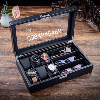 Hộp đựng 6 đồng hồ và 3 kính mắt cao cấp