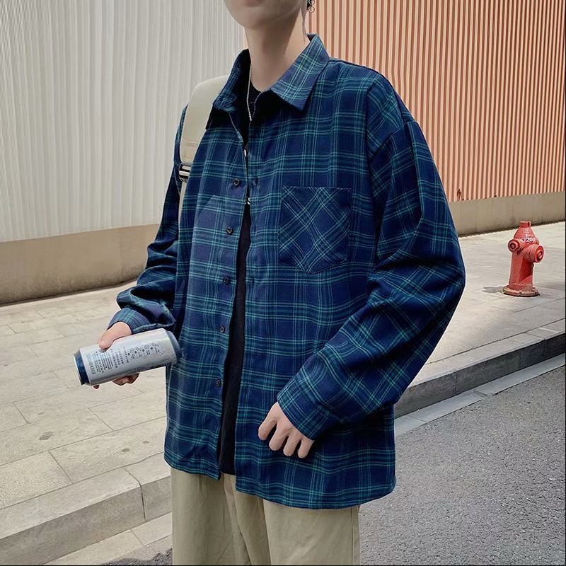 Áo sơ mi tay dài kẻ sọc thời trang Hàn Quốc cho nam 2021 | BigBuy360 - bigbuy360.vn