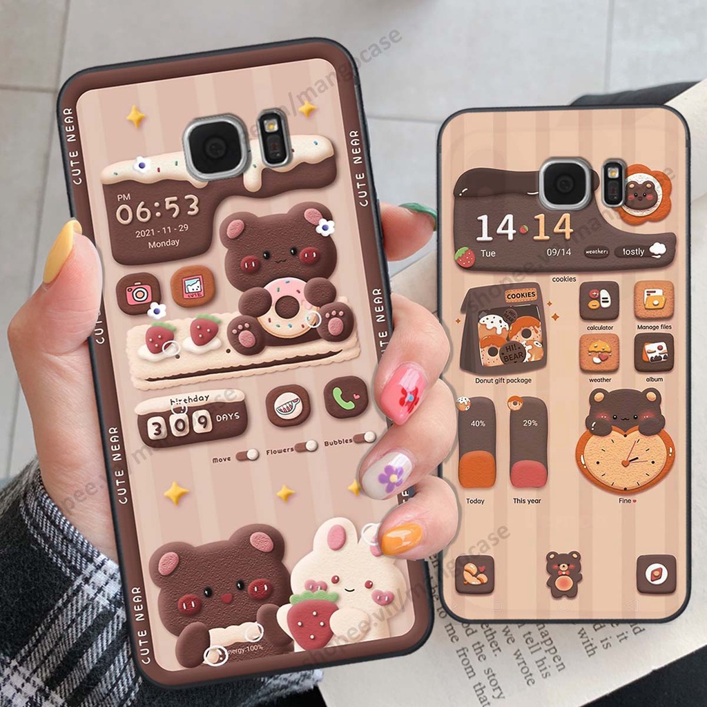 Ốp lưng Samsung S6 / S6 EDGE / S7 / S7 EDGE hình gấu, thỏ, đồng hồ cute dễ thương