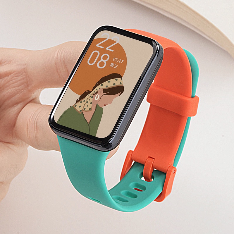 Phù Hợp Dây Đeo Thay Thế Bằng Silicon Màu Tương Phản Cho Xiaomi Band 7Pro 7Pro 7 Pro