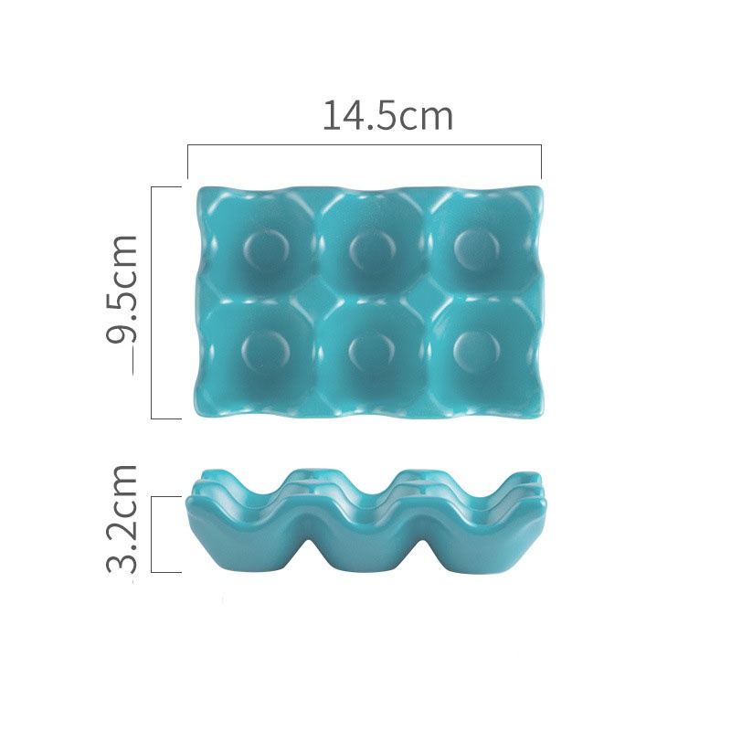 Khay sứ để trứng gà cao cấp ô vuông sáng tạo cho gia đình siêu đáng yêu
