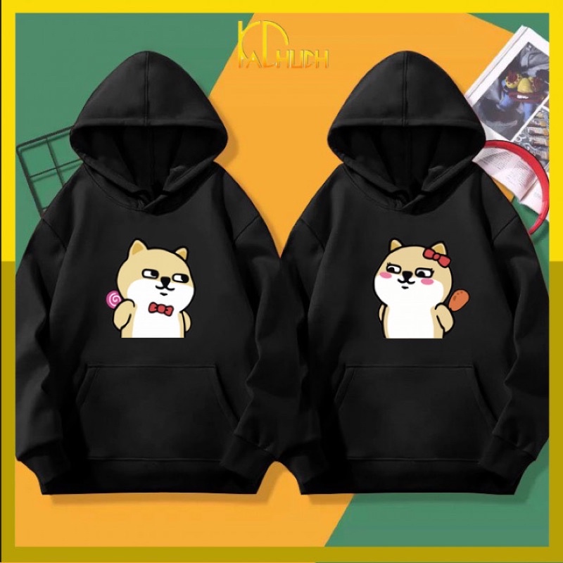 Áo hoodie cặp nam nữ in Dog dễ thương Ms05