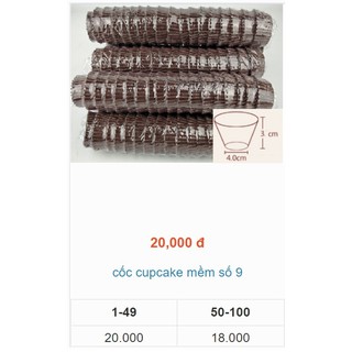 giấy nến cupcake mềm size 9 ( cao 3 x đáy 4cm)
