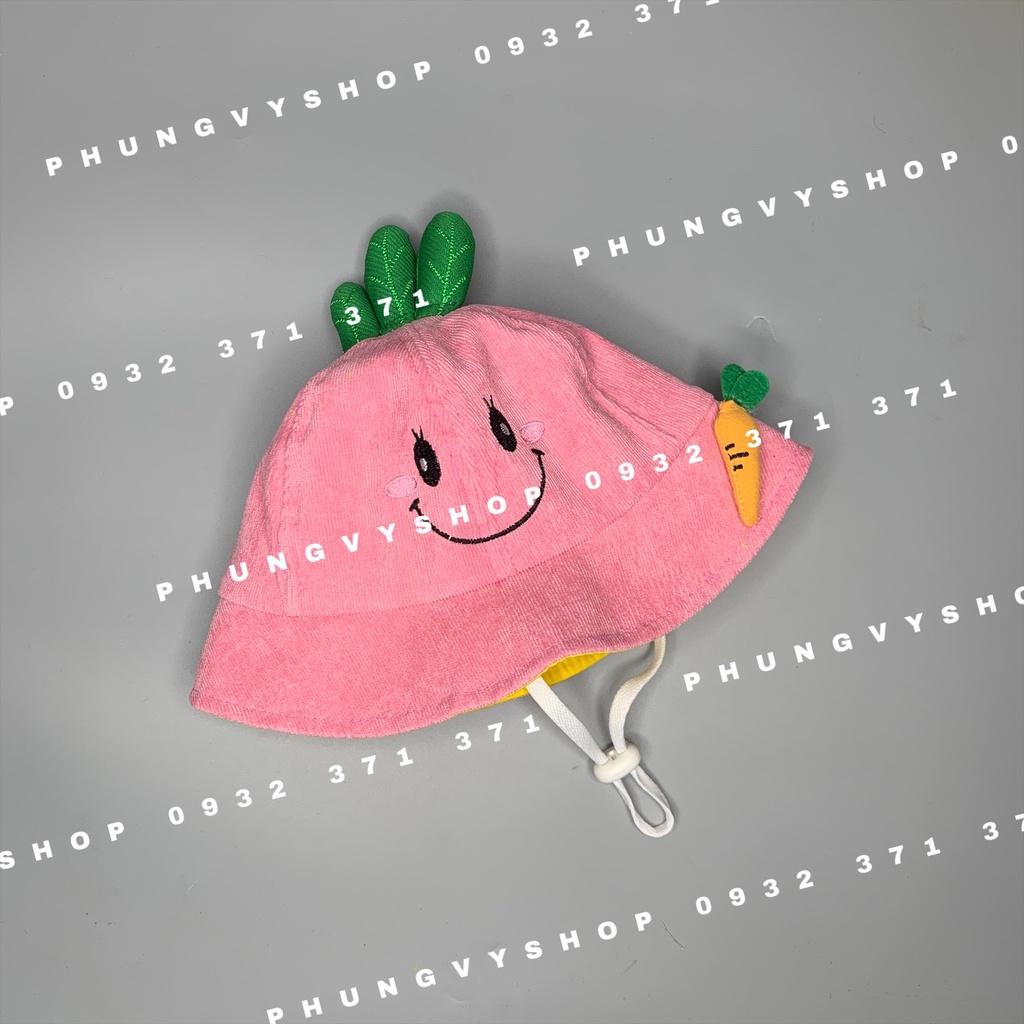 Bé 1- 2,5 Tuổi/ Vòng đầu 49cm- Mũ tai bèo vành cực dễ thương BO NHÍ CÀ CƯỜI- Nón bucket