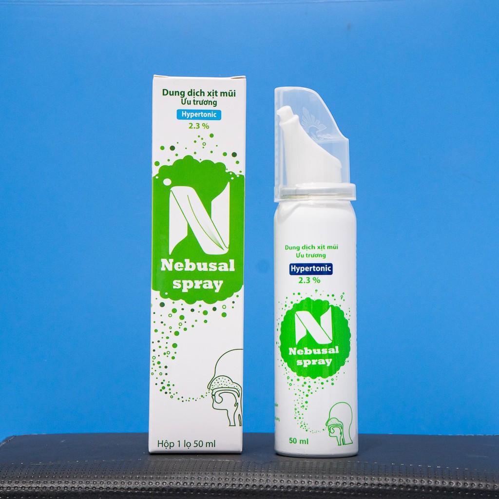 Nebusal spray 2,3%_Dung dịch nước muối xịt mũi làm sạch mũi TH nghẹt mũi,sung huyết mũi cho người lớn và trẻ trên 3 tuoi