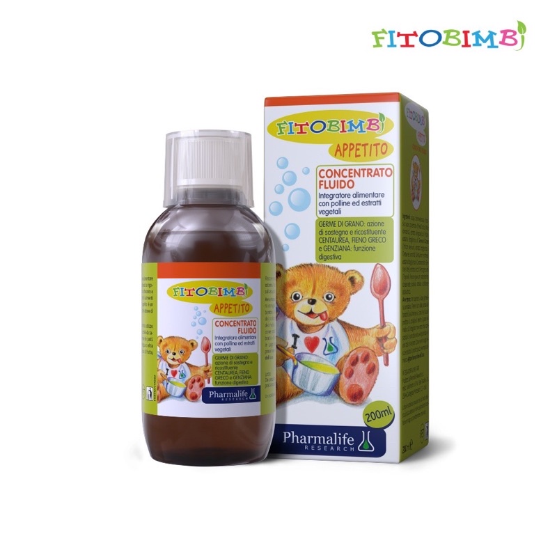 Fitobimbi Appetito, siro ăn ngon, giảm biếng ăn cho bé, giúp bé hấp thu dinh dưỡng hiệu quả (Chai 200ml)