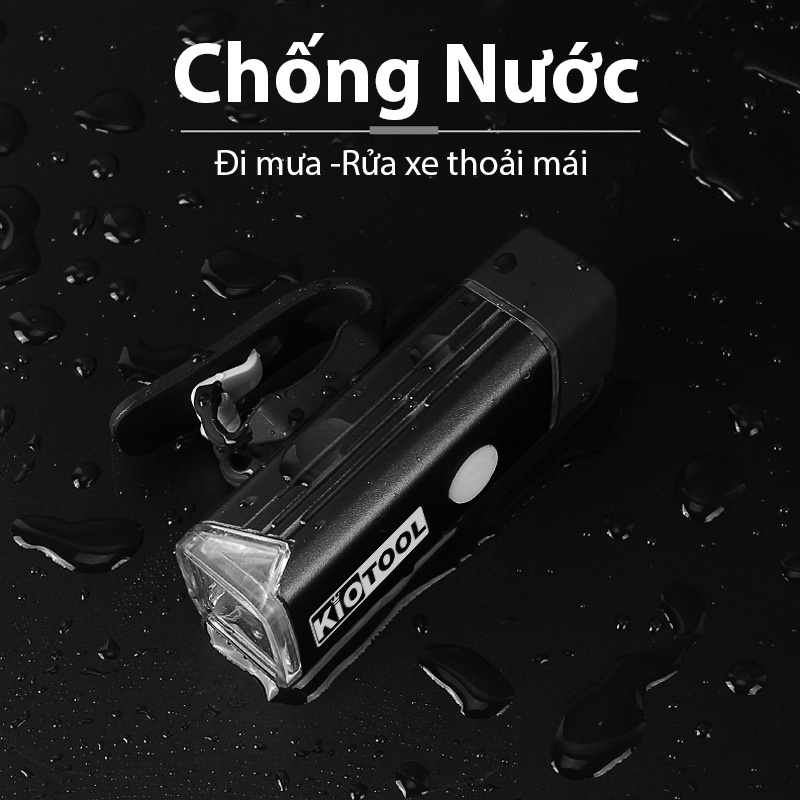 Đèn xe đạp Kiotool thế hệ mới nhiều chế độ sáng chống nước