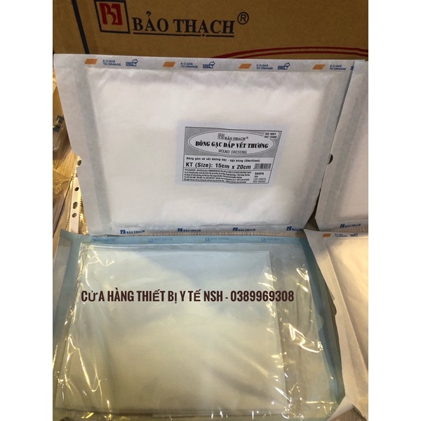 ❤️ Bông Gạc Đắp Vết Thương Bảo Thạch 15x20cm BÔNG BĂNG GẠC ĐẮP VẾT THƯƠNG HÚT DỊCH BẢO THẠCH 15cm x 20cm