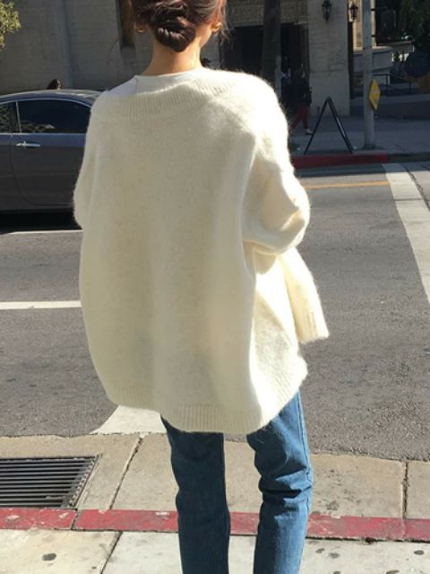 Hàng Sẵn_ Áo khoác len nữ dáng rộng áo len mỏng khoác ngoài ulzzang | BigBuy360 - bigbuy360.vn