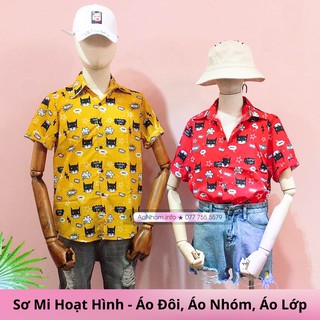 Áo Sơ Mi Hoạt Hình - Mèo Super Cat Cute - Đủ Size Nam Nữ, Áo Đôi Nhóm Lớp Team Building #AA