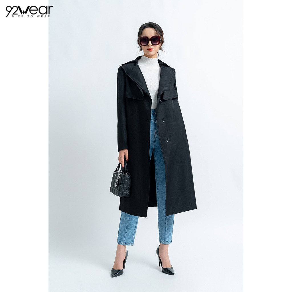 Áo khoác măng tô nữ cổ bẻ 2 tà KOW0658 - 9 | BigBuy360 - bigbuy360.vn