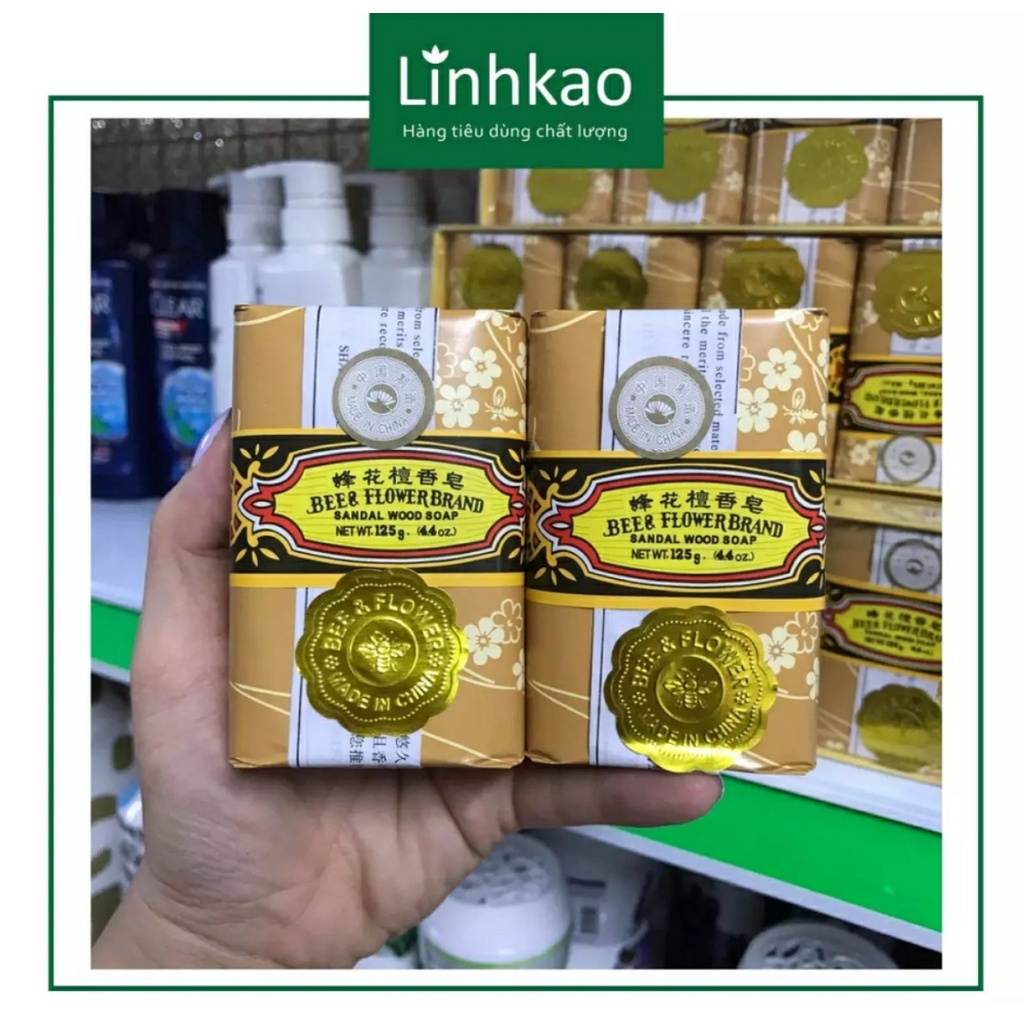 Lốc 4 cục xà bông Con Ong hương gỗ trầm và hoa anh đào