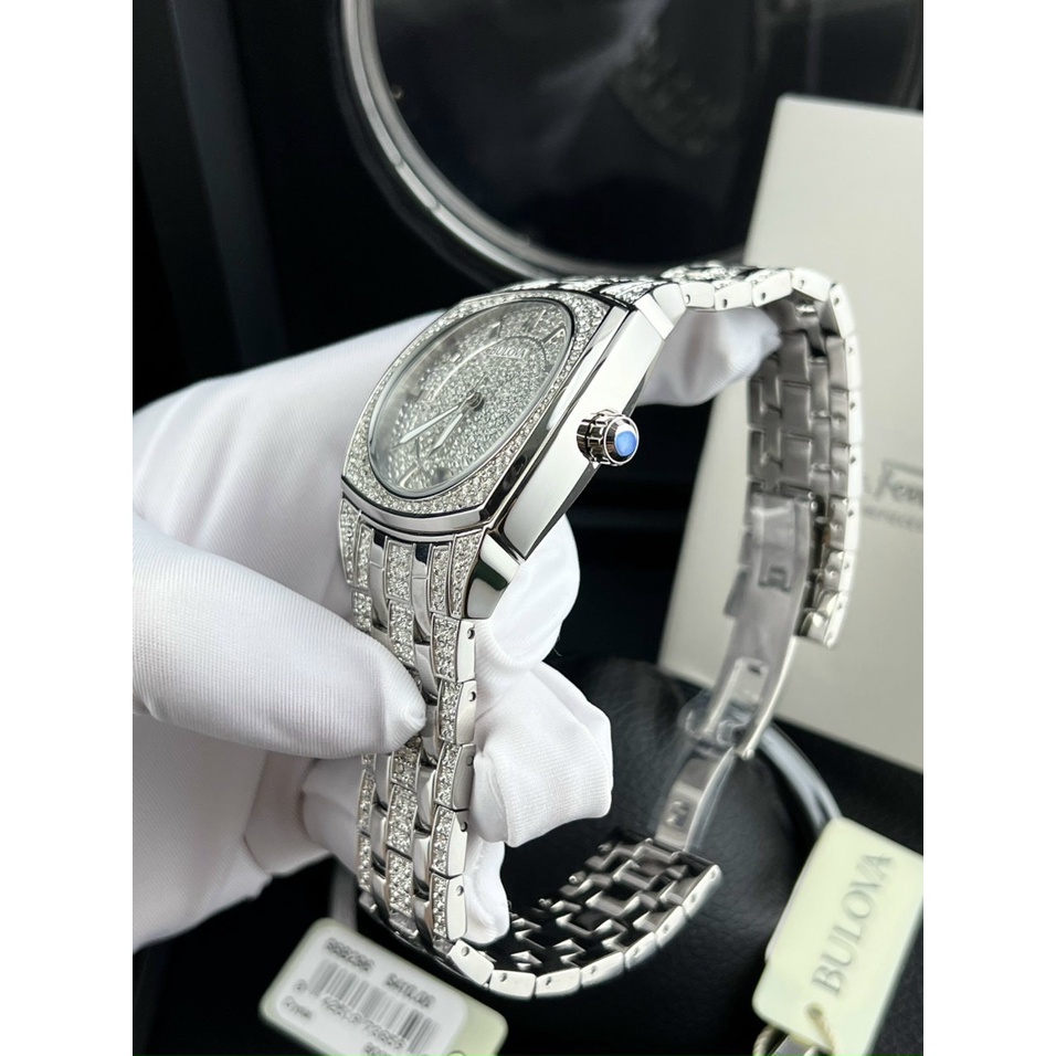 Đồng hồ nam Bulova 96c002 40mm máy Quartz chính hãng, full đá, mã vạch check code, tag giá đầy đủ