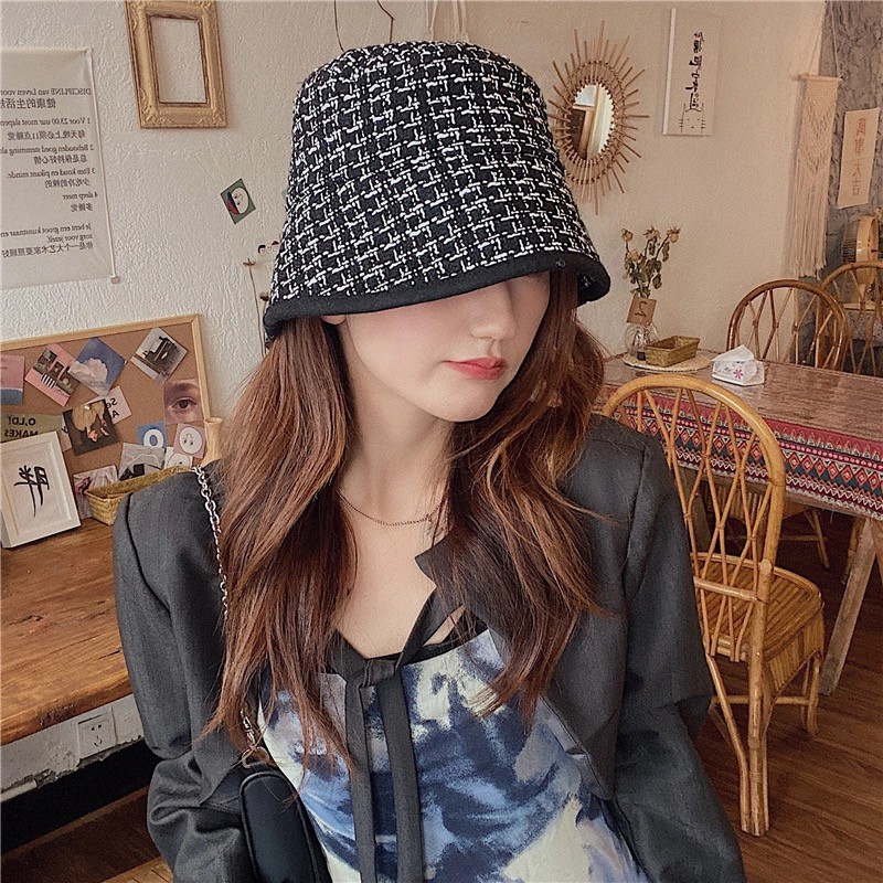 SALE⚡155k⚡NÓN CAO CẤP HOT TREND 2021 CHẤT LIỆU VẢI TWEED