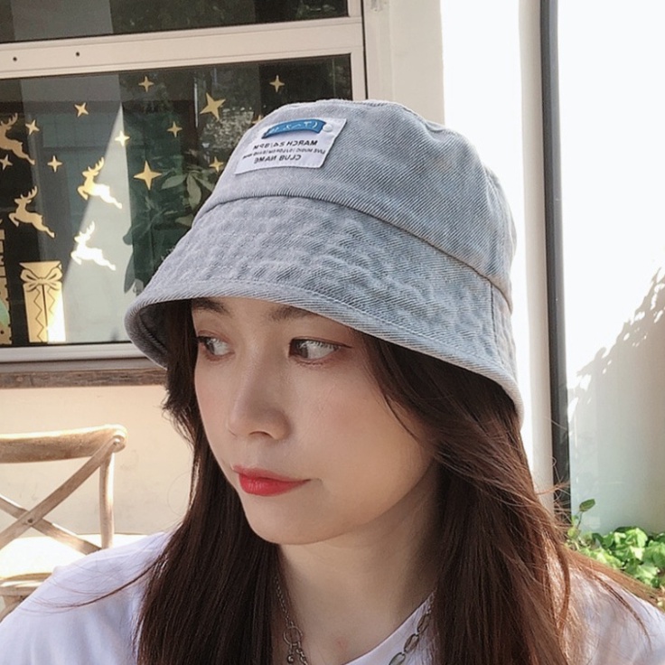 Nón bucket nữ jean CLUB NAME mũ bucket nữ vành cụp thời trang phong cách Ulzzang SAIGON HAT