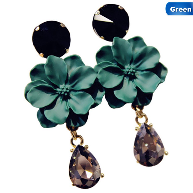 Khuyên tai nữ hình nhẫn đính đá phong cách vintage