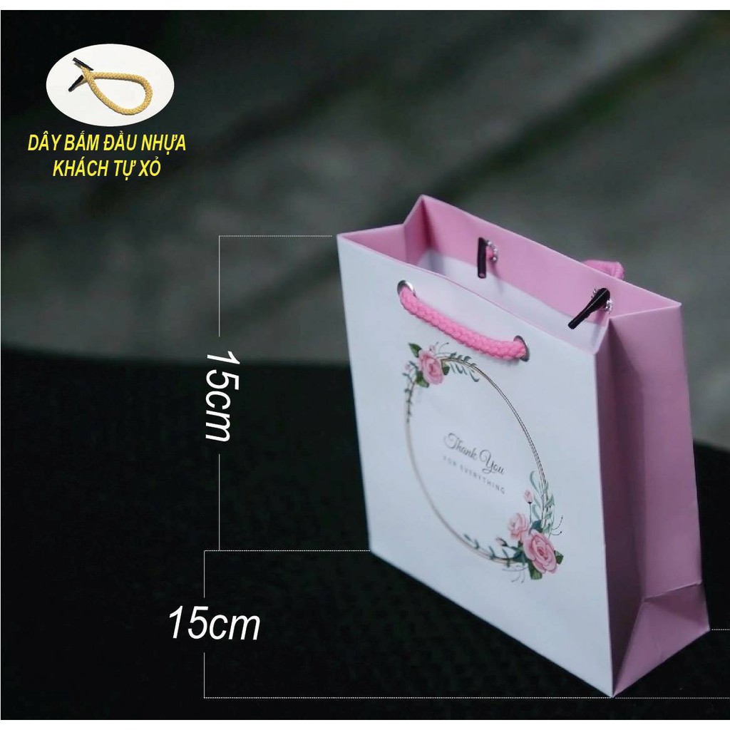 100 Túi giấy đựng mỹ phẩm phụ kiện quà tặng size 15x15x5.5cm mẫu 14 màu trắng màu đen màu xanh nhạt