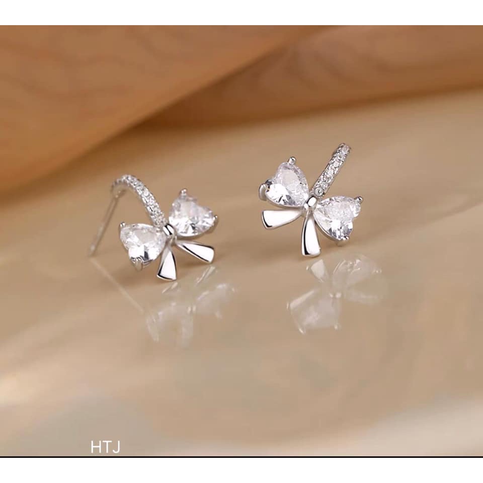 Bông tai bạc ta hình nơ