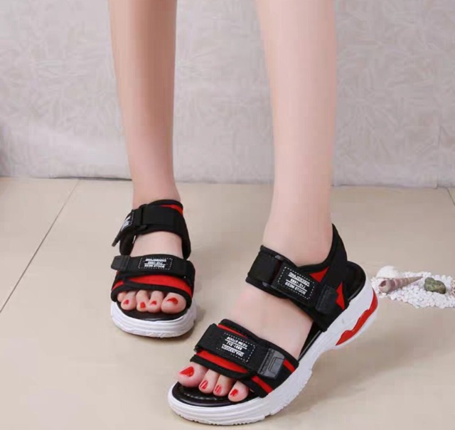 Combo 5 đôi Sandal nữ quai ngang, đen, trắng