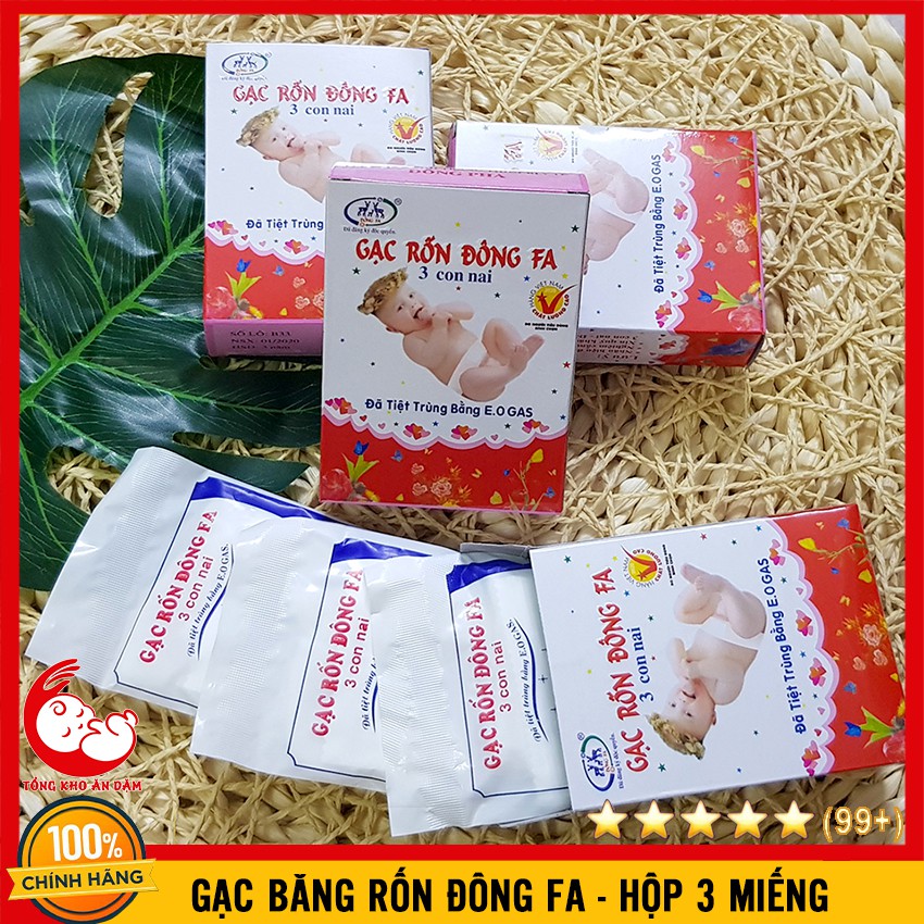 Hộp 3 Miếng Gạc Băng Rốn Sơ Sinh Đông Fa - 8938501545015