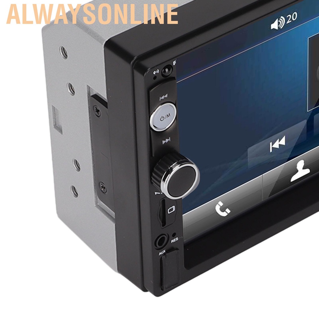 Alwaysonline 7in Car MP5 Player Multimedia Stereo Receiver Bluetooth Mirror Link with Remote Control for Android