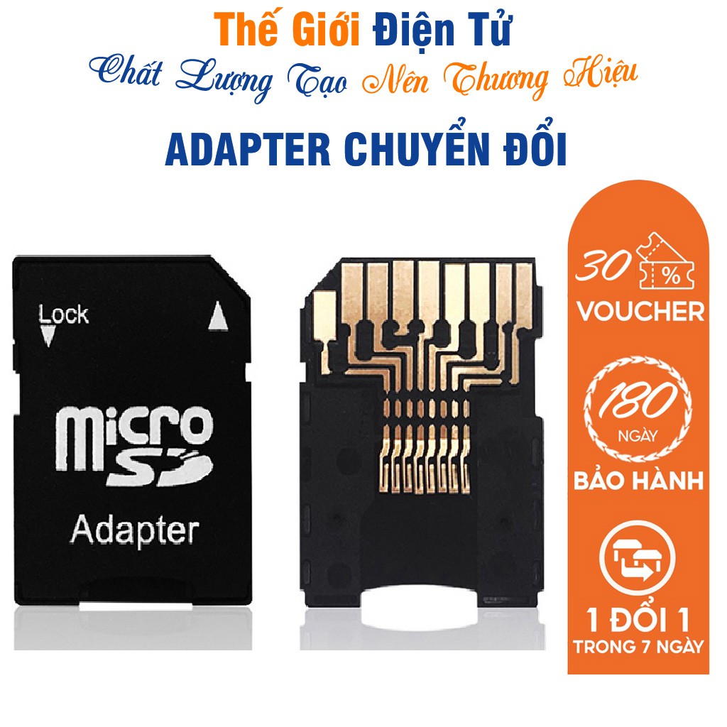 Bộ Chuyển Đổi Thẻ Nhớ, Adapter chuyển đổi thẻ nhớ Micro SD (TF) sang SD - Dùng cho máy ảnh Laptop, CAMERA