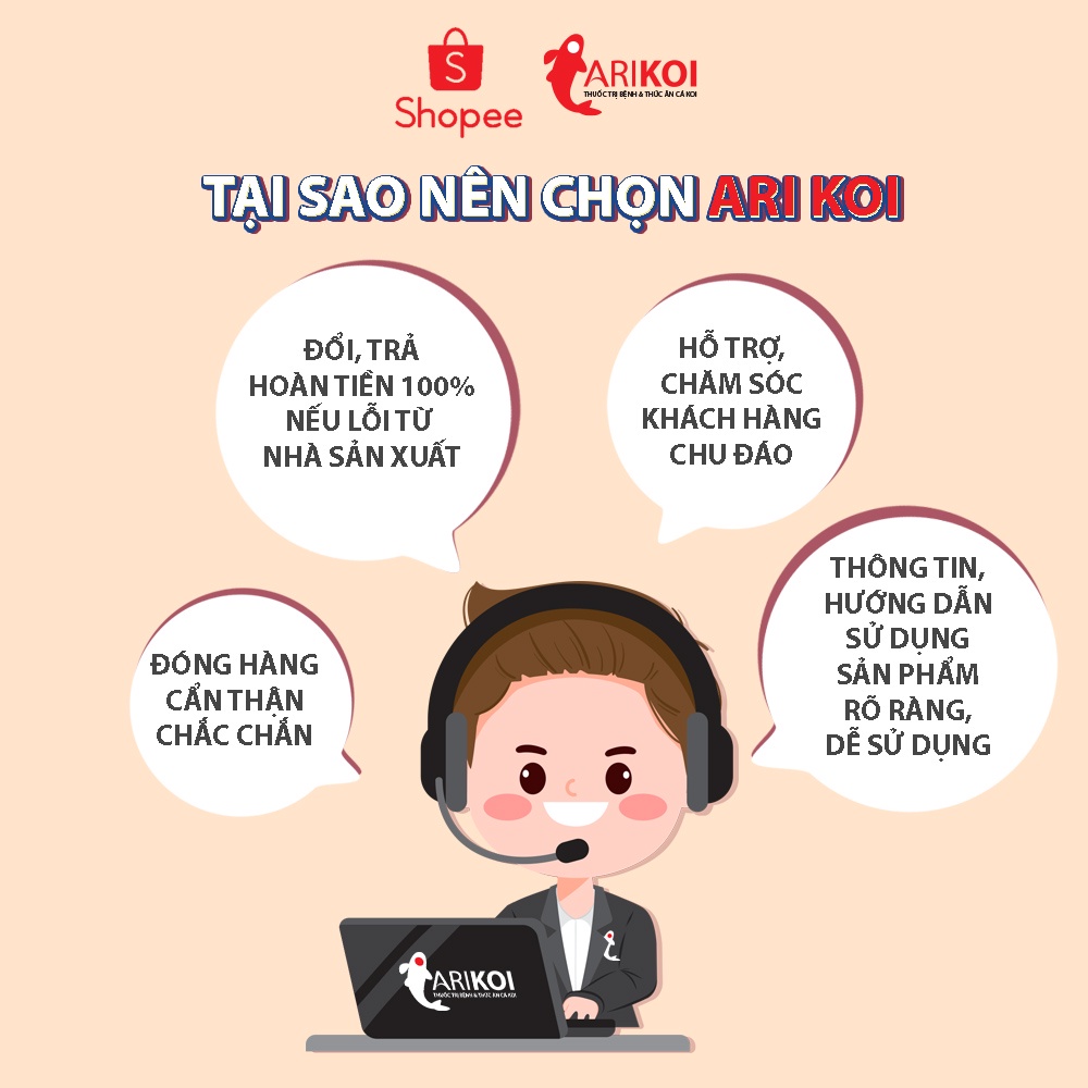 Dung dịch  trị rận nước cho cá Koi phục hồi hệ nhớt, cách trị rận nước trong bể cá dứt điểm chai 500ml