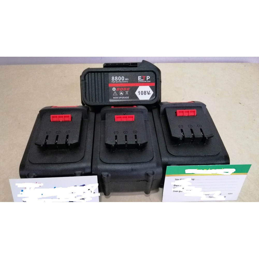 Bộ đế sạc và báo pin kèm nguồn dự phòng 5V 3A cho máy BOSS, pin ETP 21V và các pin có dạng tương tự