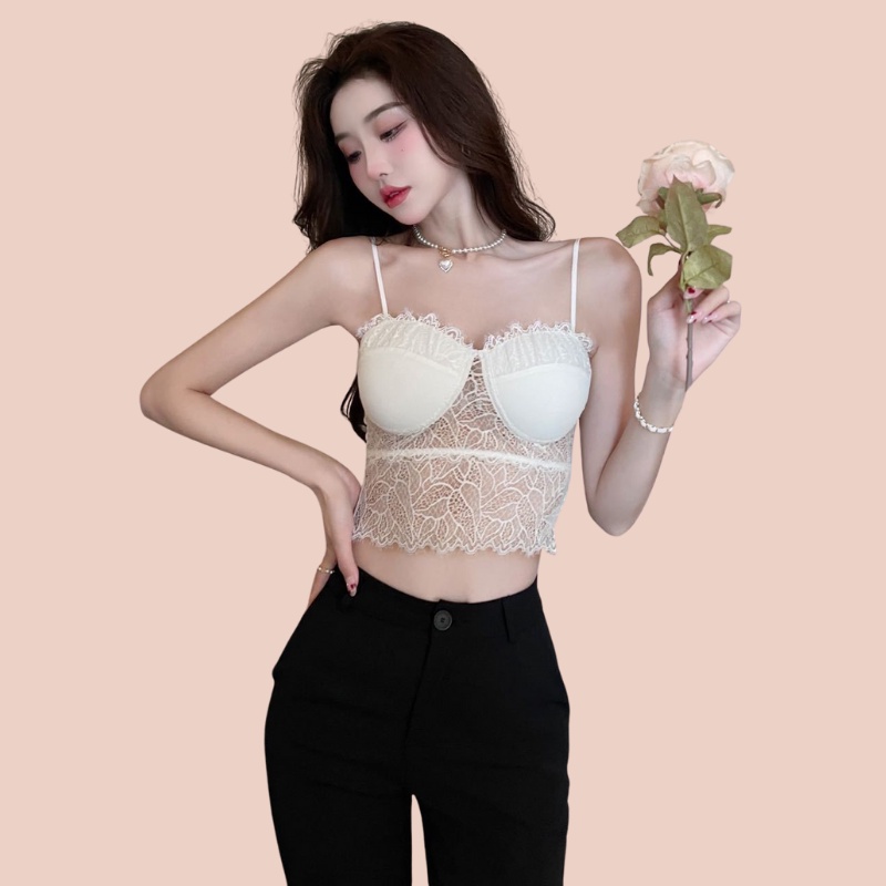 Áo Bra 2 Dây Chichi bra Croptop Viền Ren Hoa Thoáng Mát, Mềm Mịn B2206