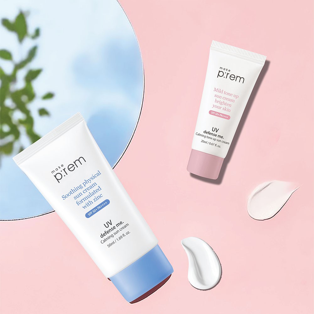 Set Kem Chống Nắng Vật Lý Make Prem Làm Dịu SPF50+ PA++++ (Calming 50ml + Calming Tone Up 20ml)