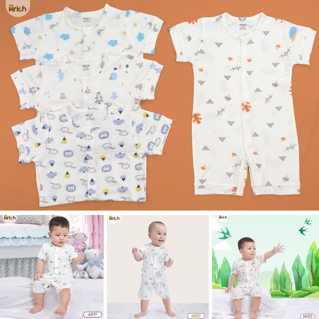 Body cộc họa tiết SỢI TRE 0-12M