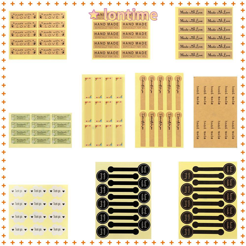 Set 10 tờ nhãn dán hộp quà in chữ tùy chọn DIY