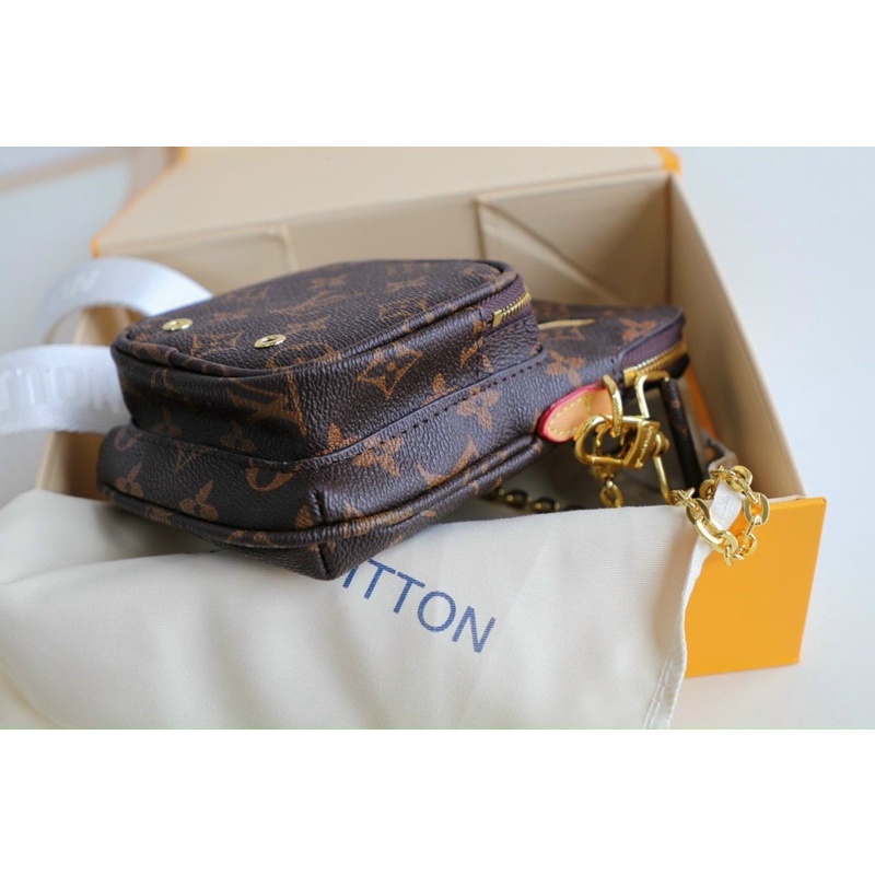 Túi chéo W266-14 LV dây xích fullbox nam châm bill đẹp tag vàng đằm sáng đẹp