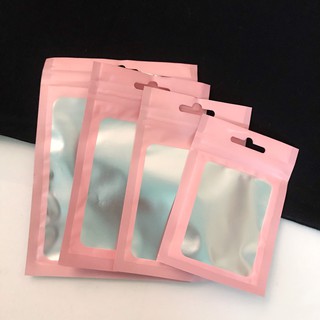 Set 20 túi zip hồng khóa kéo, đủ size