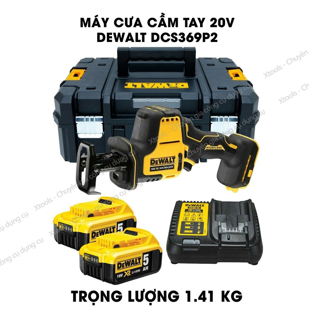 Máy cưa kiếm cầm tay 20V DeWALT máy cưa đa năng motor không chổi than kèm 2 lưỡi cưa bảo hành chính hãng 3 năm