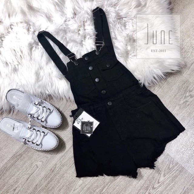 Quần Yếm Jeans Rách Siêu Hot