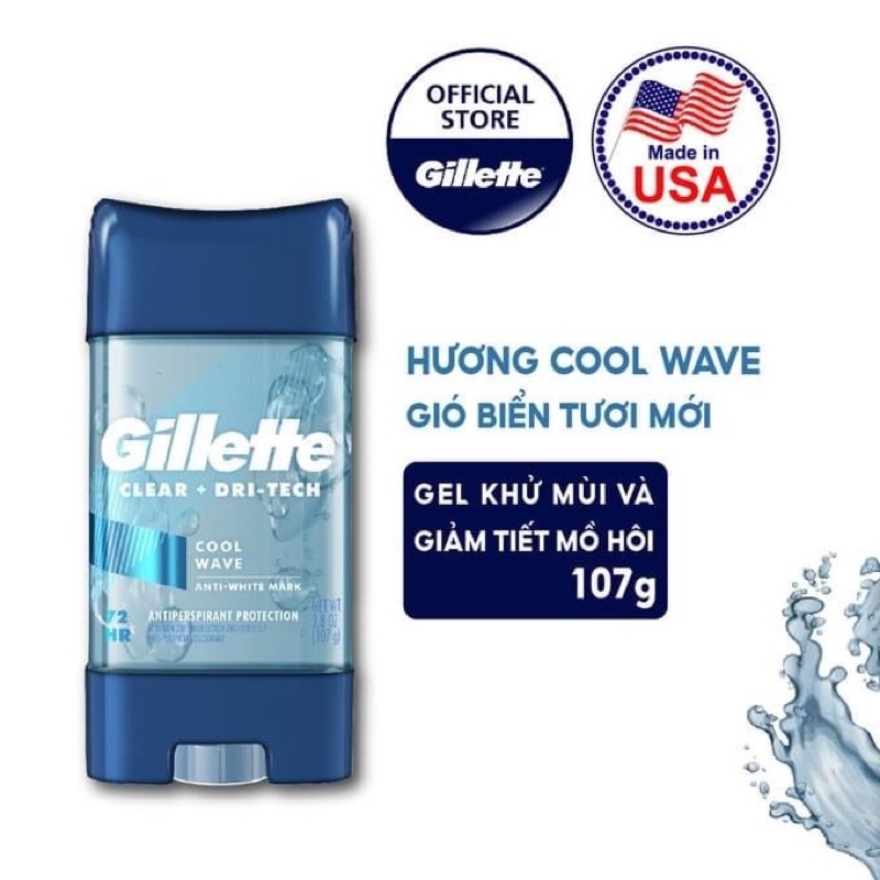 Lăn khử mùi nam Gillette Clear Gel Mẫu Mới