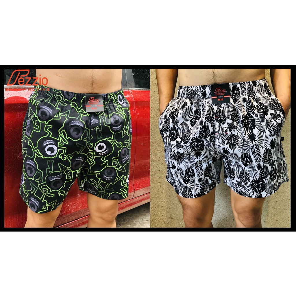 Combo 2 quần dùi nam mặc nhà - quần dùi ngủ kate nam 100%cotton có túi thương hiệu Fezzio - quần đùi xuất