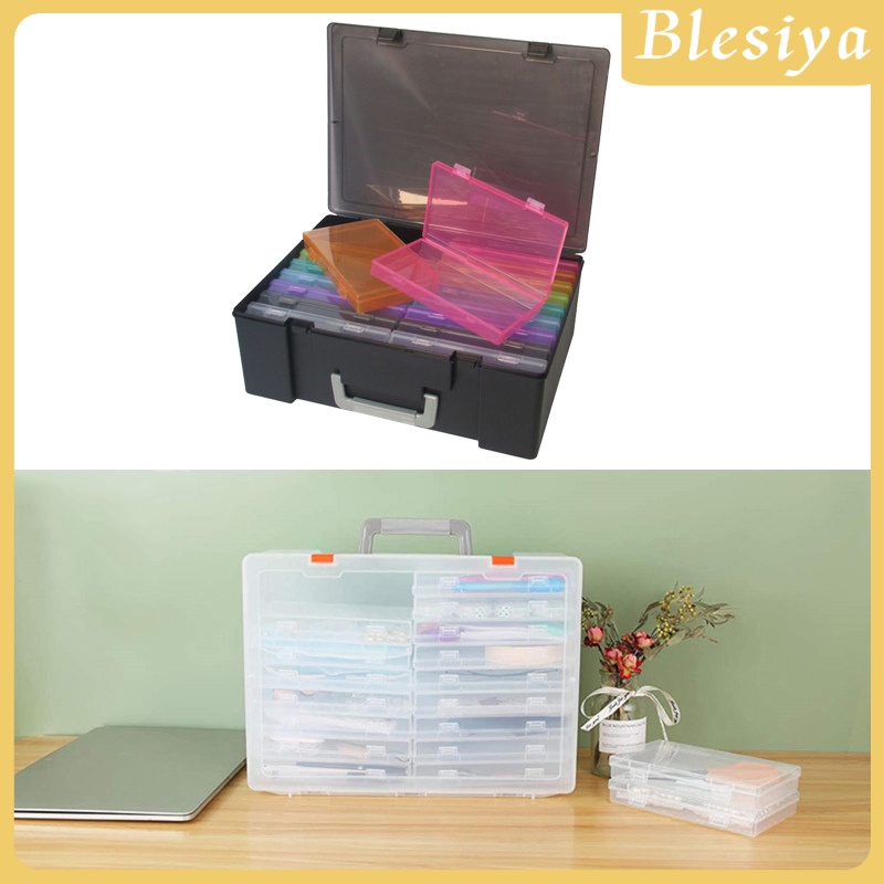 [BLESIYA]Photo Storage Box Case Set Store 4x6&quot; Photographs in 18 Boxes Clear Plastic