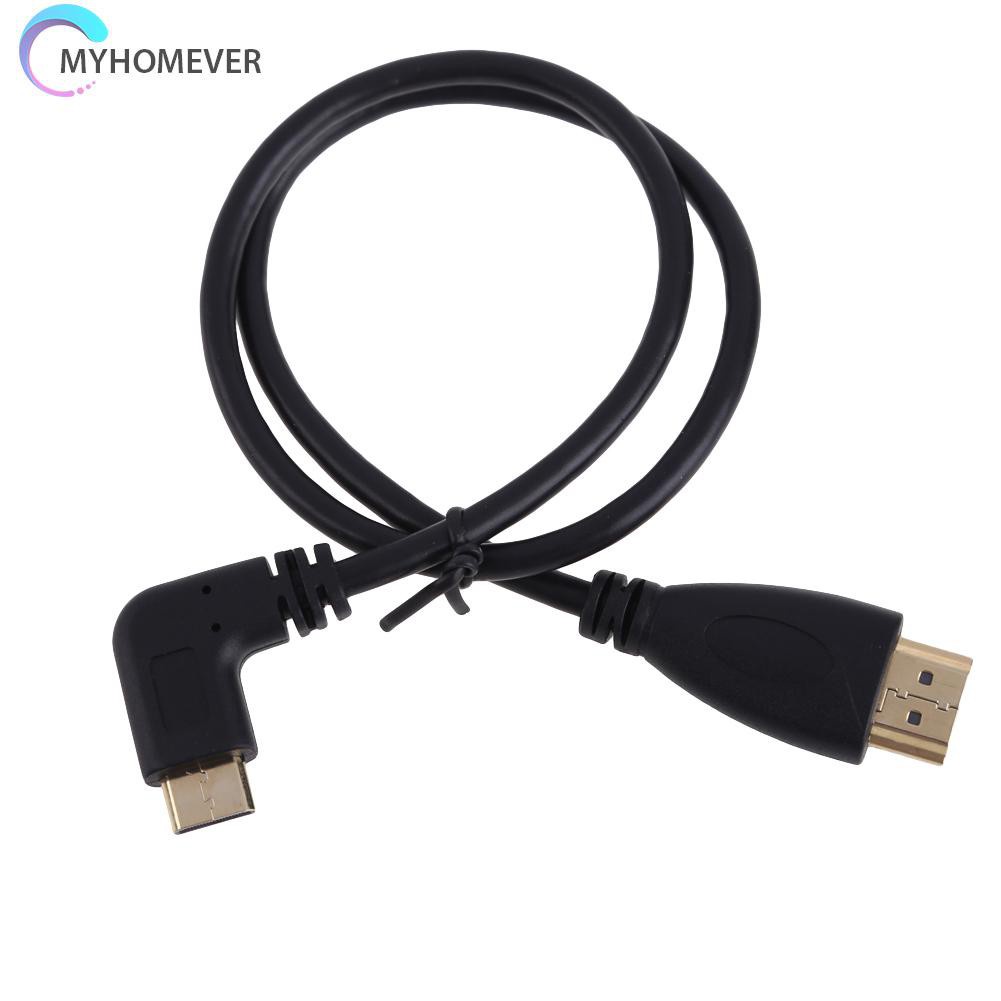 myhomever 50cm HDMI-compatible to MINI HDMI-compatible 90 Right Angle cable 1080P for Camcorder Tablet PC