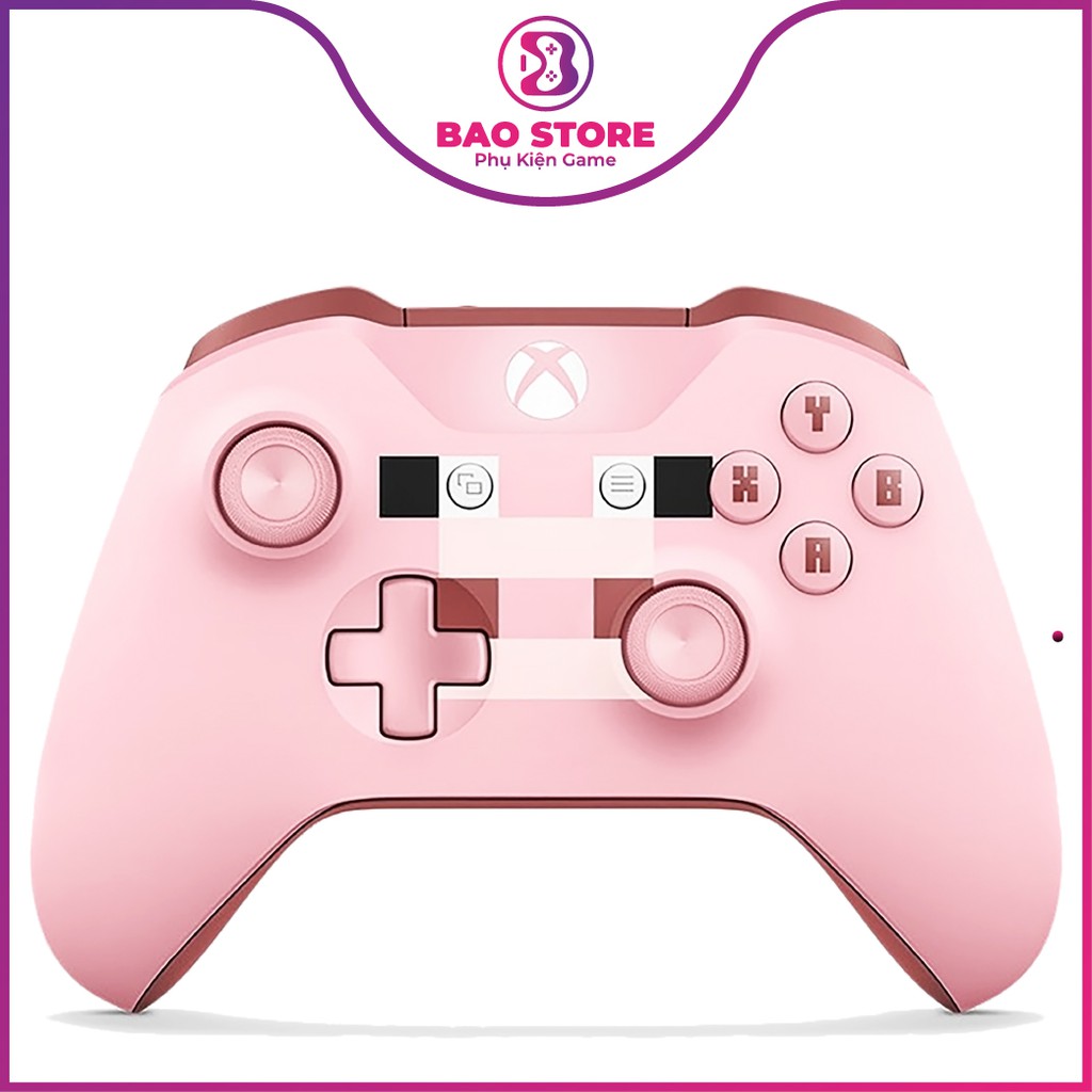 Tay cầm xbox one s chính hãng màu Minecraft Pig, tay cầm chơi game xbox đủ các tính năng ưu việt