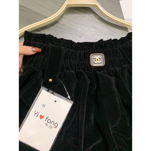 Quần nhung phồng tang chà neo 2 màu siêu xinh