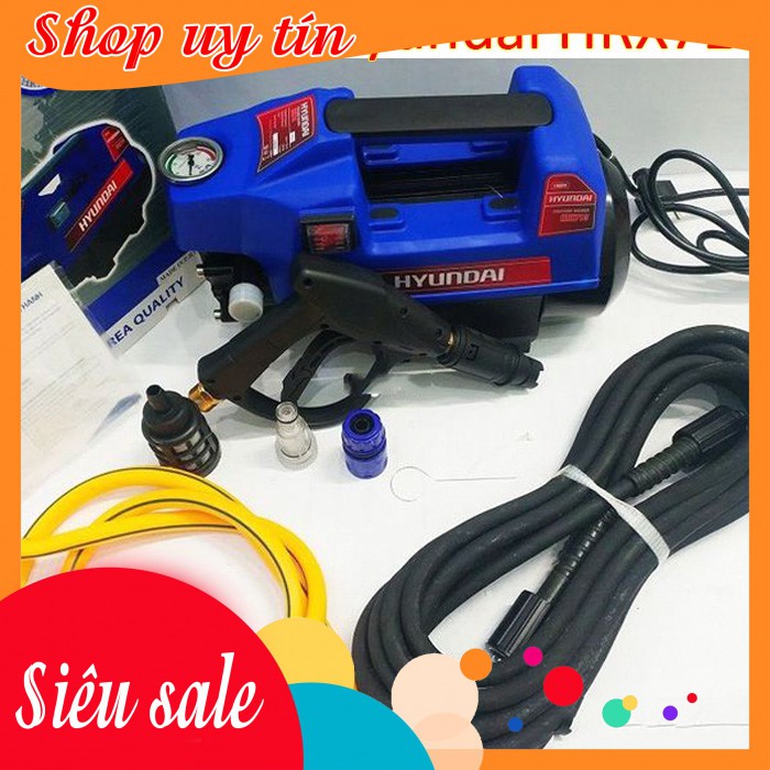 Máy rửa xe mini gia đình Hyundai HRX713 chính hãng - Tự hút phun nước vệ sinh xe máy, ô tô. BH 6 tháng