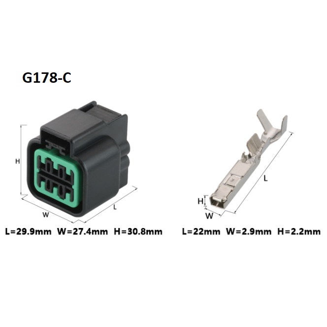 G178-Giắc cắm đèn 6 lỗ 2.2mm