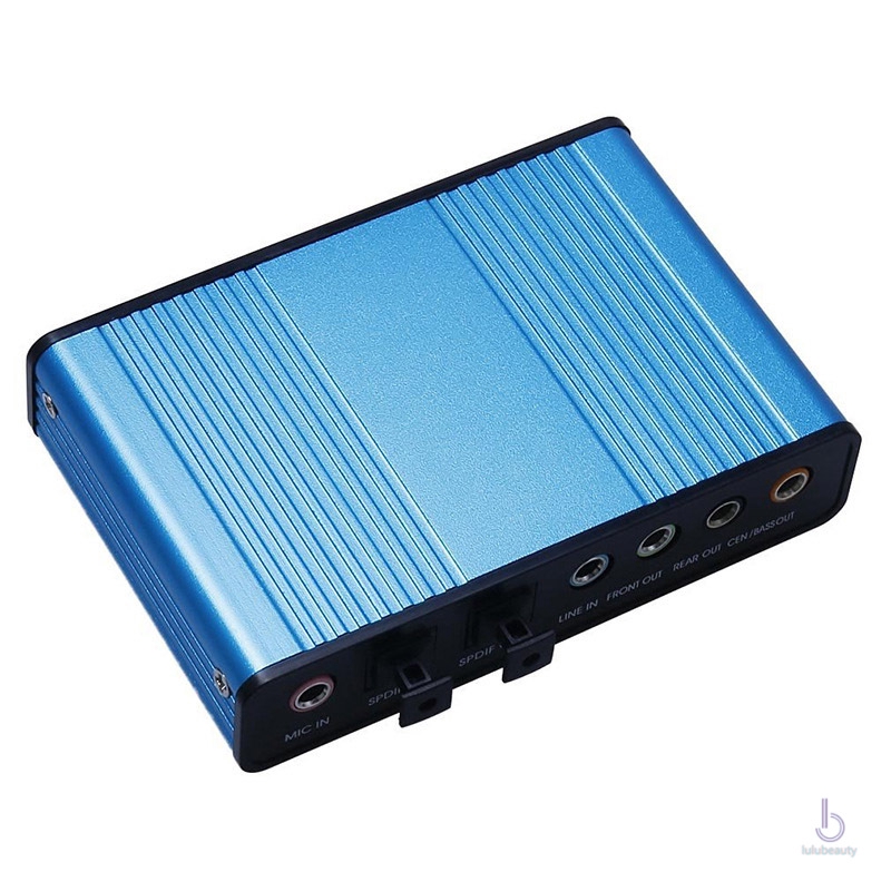 USB 6 Channel 5.1 External Optical Audio Sound Card S/PDIF for Laptop PC