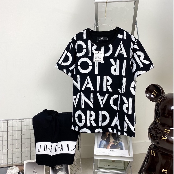 Bộ Thể Thao Nam Jodan Nam . Bộ Cộc Hè Nam In Họa Tiết JD Chất Cotton Cao Cấp  DT STORE MENWEAR