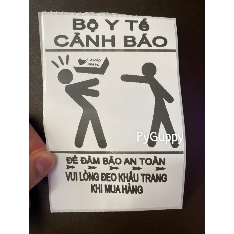 Tem Hài Hước-Vui Lòng Mang Khẩu Trang kích thước 100x150