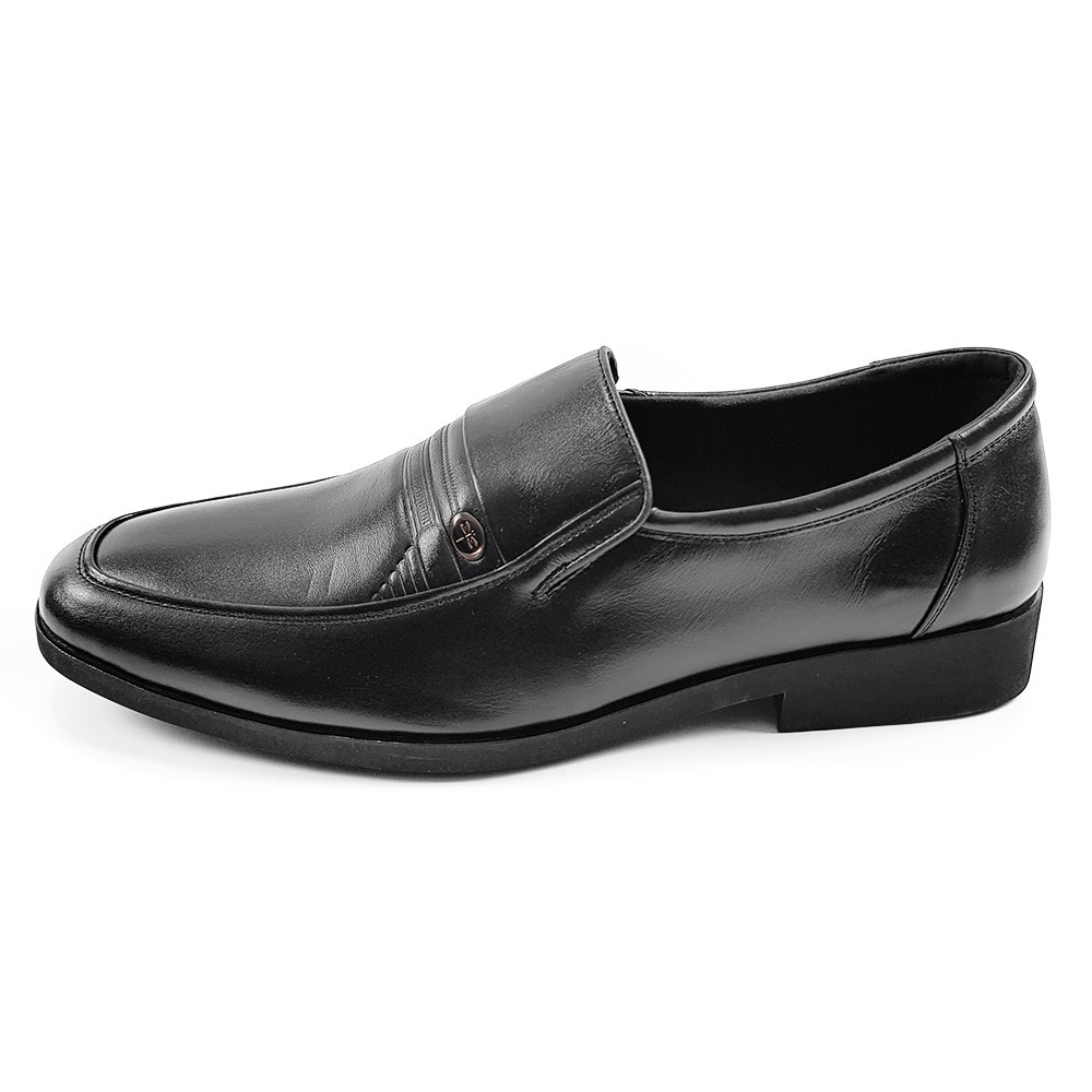 Giày Nam Trung Niên Giày Lười Nam Da Bò Thật Siêu Bền Ensado GL0116 (Đen)
